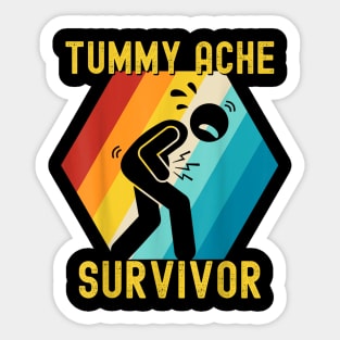 Funny Tummy Ache Survivor Sticker